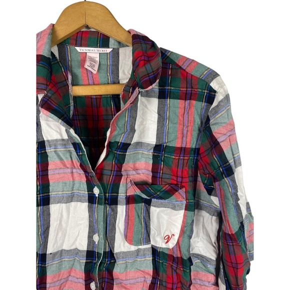 Victorias Secret Plaid Pajamas Set PJs Small Top & Bottoms Womens Christmas - Picture 5 of 8